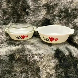 Vintage  Pyrex June Rose